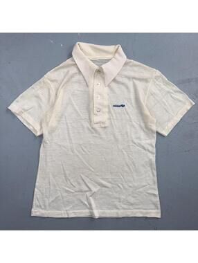 Vtg 70 80s Adidas Embroidered Logo Casual Polo Shirt USA Small Mesh Tennis Ligh